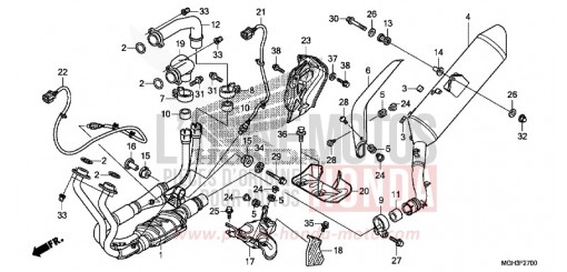 SILENCIEUX D'ECHAPPEMENT VFR1200XDD de 2013